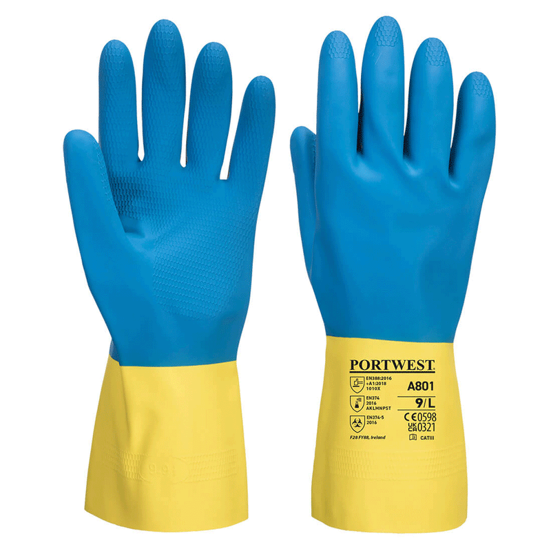 Portwest A801 Double Dipped Latex Gauntlet Glove - GAUNTLET GLOVES