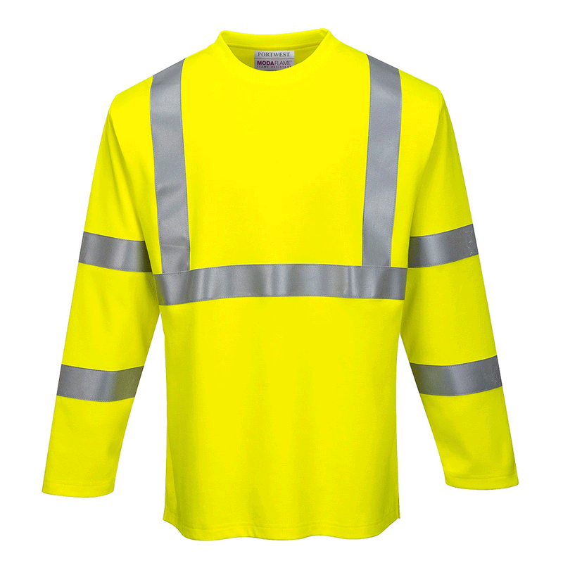 Portwest FR96 FR Hi-Vis Long Sleeve T-Shirt - FLAME RETARDANT SHIRTS