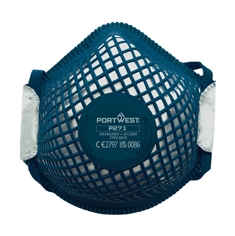 Portwest P271 ERGONET FFP2 Valved Dolomite Respirator (Pk10) - FACE PROTECTION