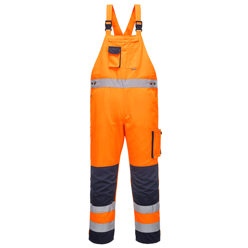 Portwest TX52 Dijon Hi-Vis Contrast Bib & Brace Orange Medium - SALE COVERALLS