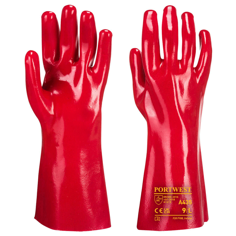 Portwest A435 Grip 12 PVC Gauntlet 35cm - GRIP PERFORMANCE GLOVES