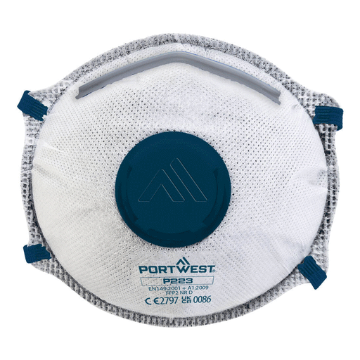 Portwest P223 FFP2 Carbon Valved Dolomite Respirator (Pk10) - FACE PROTECTION