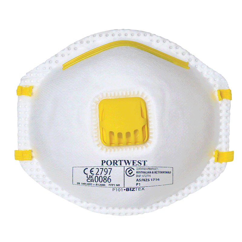 Portwest P101 FFP1 Valved Respirator (Pack of 10) - FACE PROTECTION