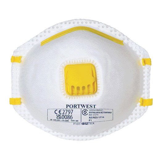 Portwest P101 FFP1 Valved Respirator (Pack of 10) - FACE PROTECTION