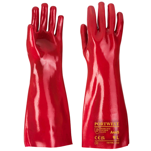 Portwest A445 Grip 12 PVC Gauntlet 45cm - CHEMICAL GLOVES