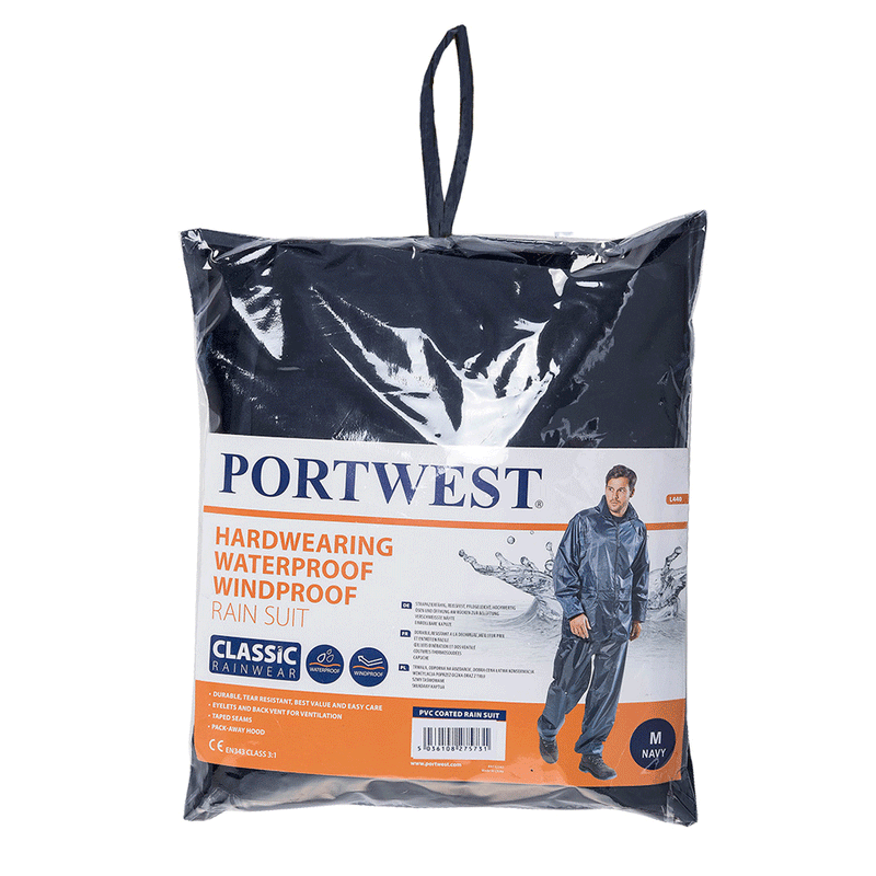 Portwest L440 Essentials Rainsuit (2 Piece Suit) - WATERPROOF JACKETS & SUITS