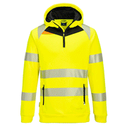Portwest DX482 Hi-Vis 1/4 Zip Hoodie - HI-VIS SWEATSHIRTS & HOODIES