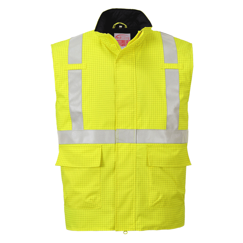 Portwest S776 Bizflame Rain Hi-Vis Antistatic FR Bodywarmer - FLAME RETARDANT JACKETS