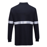 Portwest FR03 Flame Resistant Anti-Static Long Sleeve Polo Shirt with Reflective Tape - FLAME RETARDANT SHIRTS