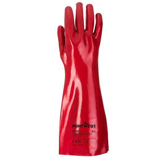 Portwest A445 Grip 12 PVC Gauntlet 45cm - CHEMICAL GLOVES