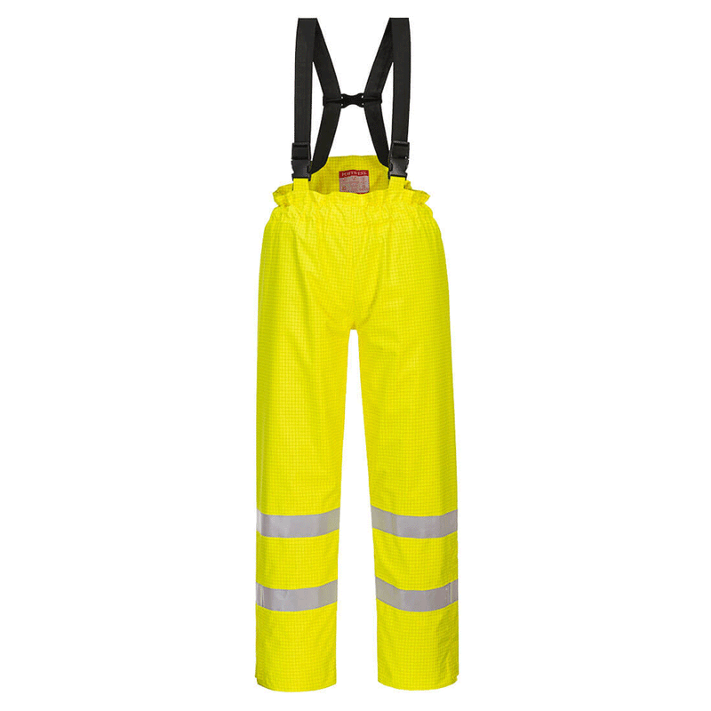 Portwest S781 Bizflame Rain Lined Hi-Vis Antistatic FR Bib & Brace - FLAME RETARDANT TROUSERS