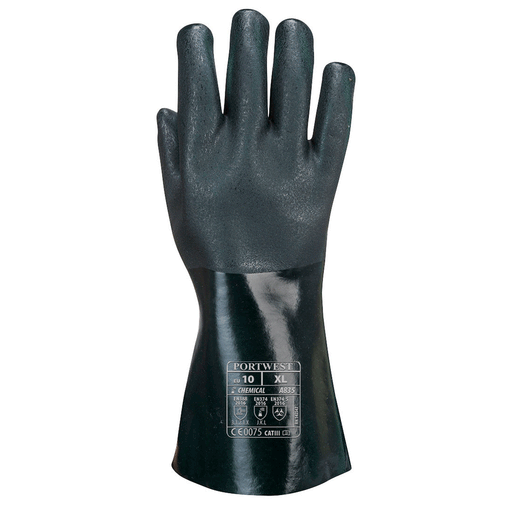 Portwest A835 Double Dipped PVC Gauntlet Glove 35cm - GAUNTLET GLOVES