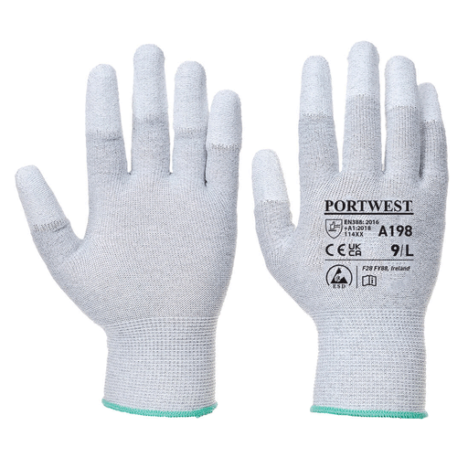 Portwest A198 Antistatic PU Fingertip Gloves - ESD GLOVES