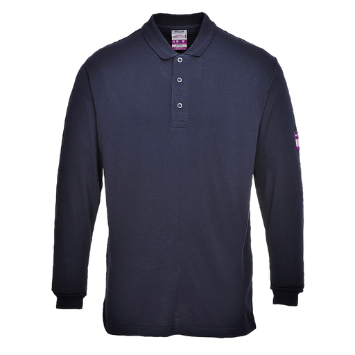 Portwest FR10 Flame Resistant Anti-Static Long Sleeve Polo Shirt - FLAME RETARDANT SHIRTS