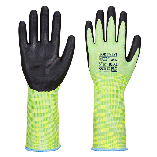 Portwest A632 Green Cut Long Cuff Gloves - CUT GLOVES