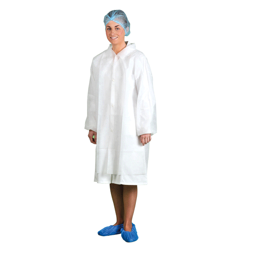 Portwest D118 Disposable Visitors Coat PP (PK200) - DISPOSABLE WORKWEAR