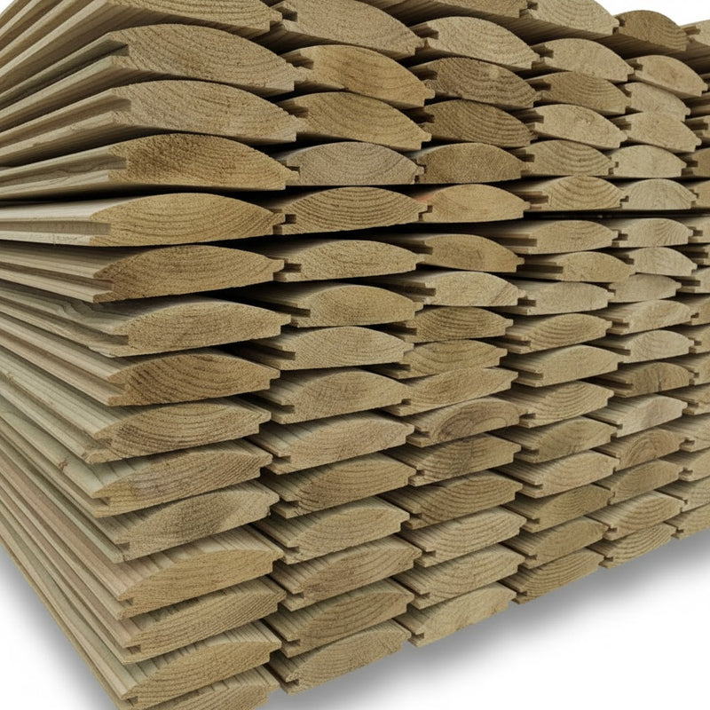 Loglap Profile Pressure Treated Timber LogLap Cladding 100mm x 25mm 4.8m - £12.49 Inc ...