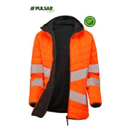 PULSAR® LIFE LFE963 GRS Women's Reversible Hi-Vis Puffer Jacket Orange - WOMENS HI-VIS CLOTHING