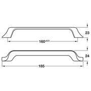Pull Handle, Zinc Alloy, Fixing Centres 160mm, Charlotte | CLEARANCE - Hardware > Hardware Accessories > Cabinet Hardware > Cabinet Knobs & Handles Cabinet Knobs & Handles
