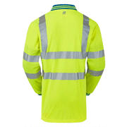 PULSAR P458 Hi-Vis Yellow Long Sleeved Polo Shirt - HI-VIS T-SHIRTS