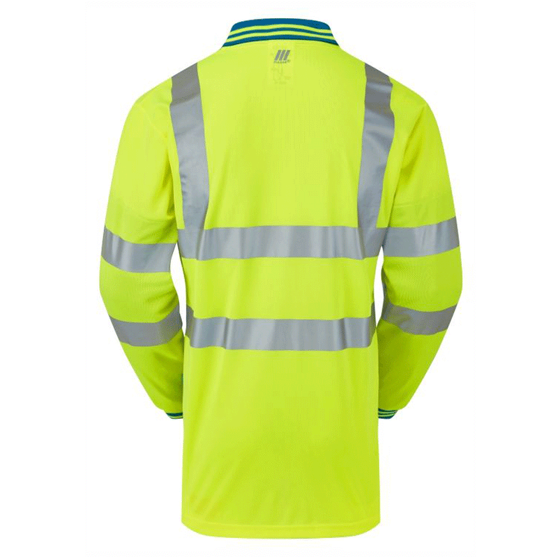 PULSAR P458 Hi-Vis Yellow Long Sleeved Polo Shirt - HI-VIS T-SHIRTS