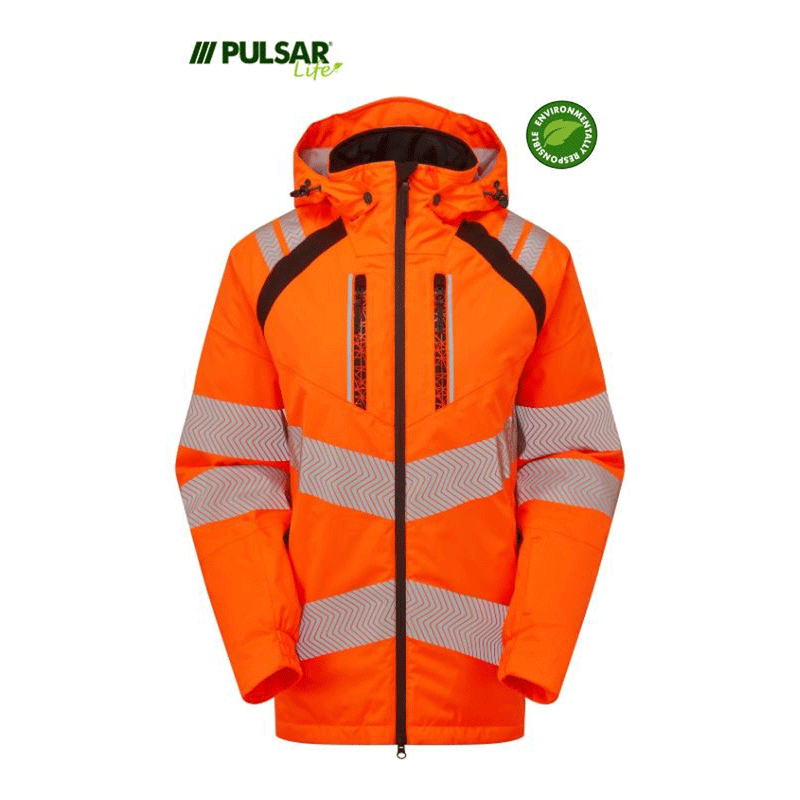 PULSAR® LIFE LFE969 GRS Women's Waterproof Hi-Vis Insulated Parka Orange - WOMENS HI-VIS CLOTHING