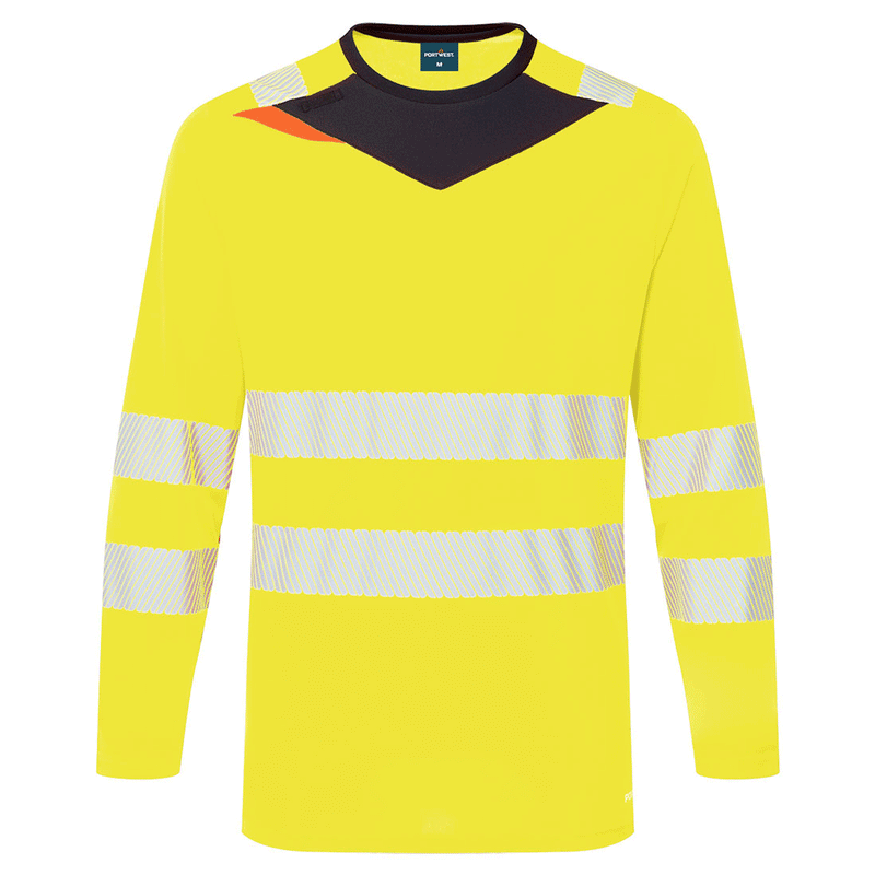 Portwest DX416 DX4 Hi-Vis Long Sleeve T-Shirt - HI-VIS T-SHIRTS