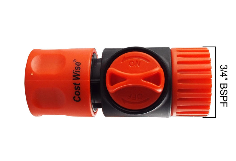 Cost Wise Female Connector with Valve And 3/4" BSPF Inlet - Home & Garden > Lawn & Garden Garden watering