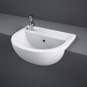 45cm Semi Recessed Basin 1 Tap Hole in Alpine White - All Styles - Bathrooms