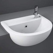 40cm Semi Recessed Basin 1 Tap Hole in Alpine White - All Styles - Bathrooms