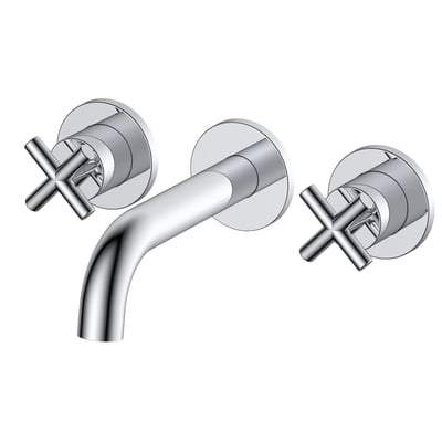 3 Hole Wall Mounted Basin Mixer Tap - Bathrooms