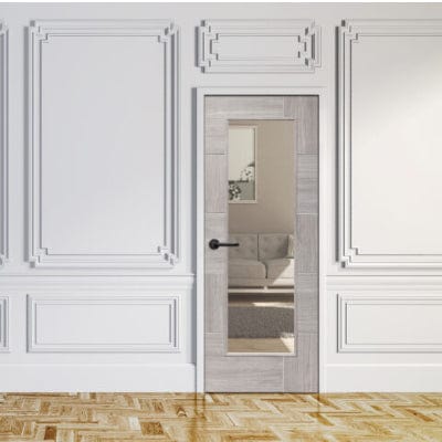 White Grey Ravenna Internal Laminate Clear Glass Door -