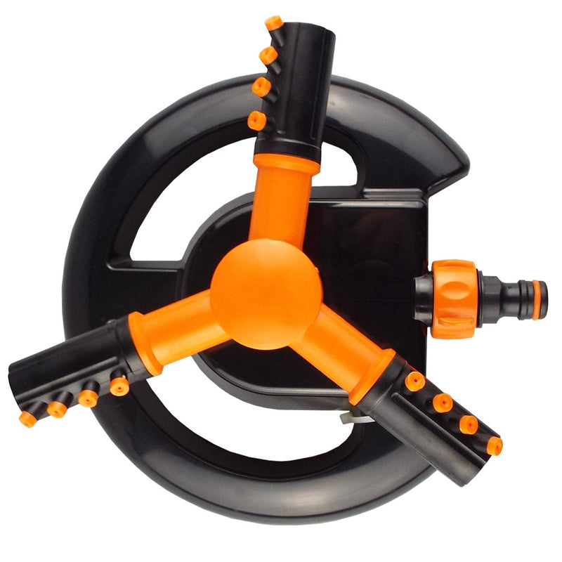Bradas 3-Arm Rotating Sprinkler Black Orange Line - Home & Garden > Lawn & Garden > Watering & Irrigation > Sprinklers & Sprinkler Heads > Sprinklers Garden watering