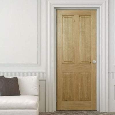 Oak Regency 4 Panel Pre-Finished Internal Fire Door - All Sizes - Doors