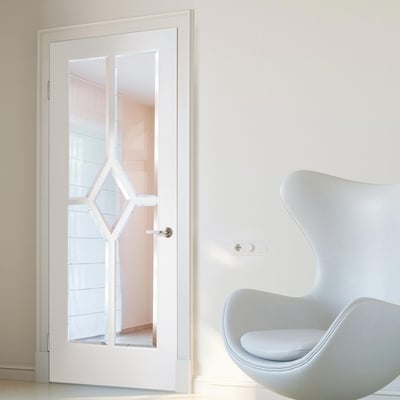 Reims White Primed Glazed Clear Light Panels Interior Door - All Sizes - Doors