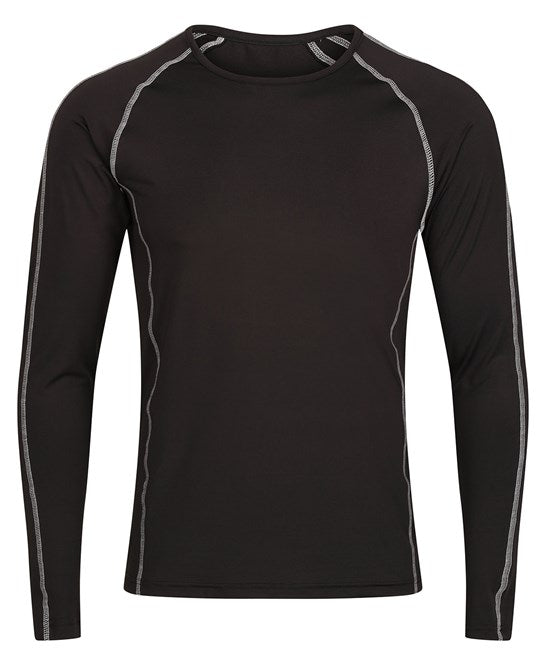 Recycled Black Polyester Long Sleeve Unisex Base Layer Work T-Shirt Sizes S to 3XL - Sustainable Workwear Range
