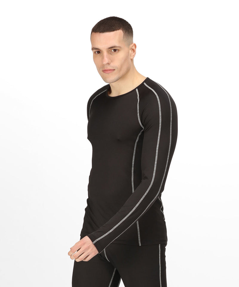 Recycled Black Polyester Long Sleeve Unisex Base Layer Work T-Shirt Sizes S to 3XL - Sustainable Workwear Range