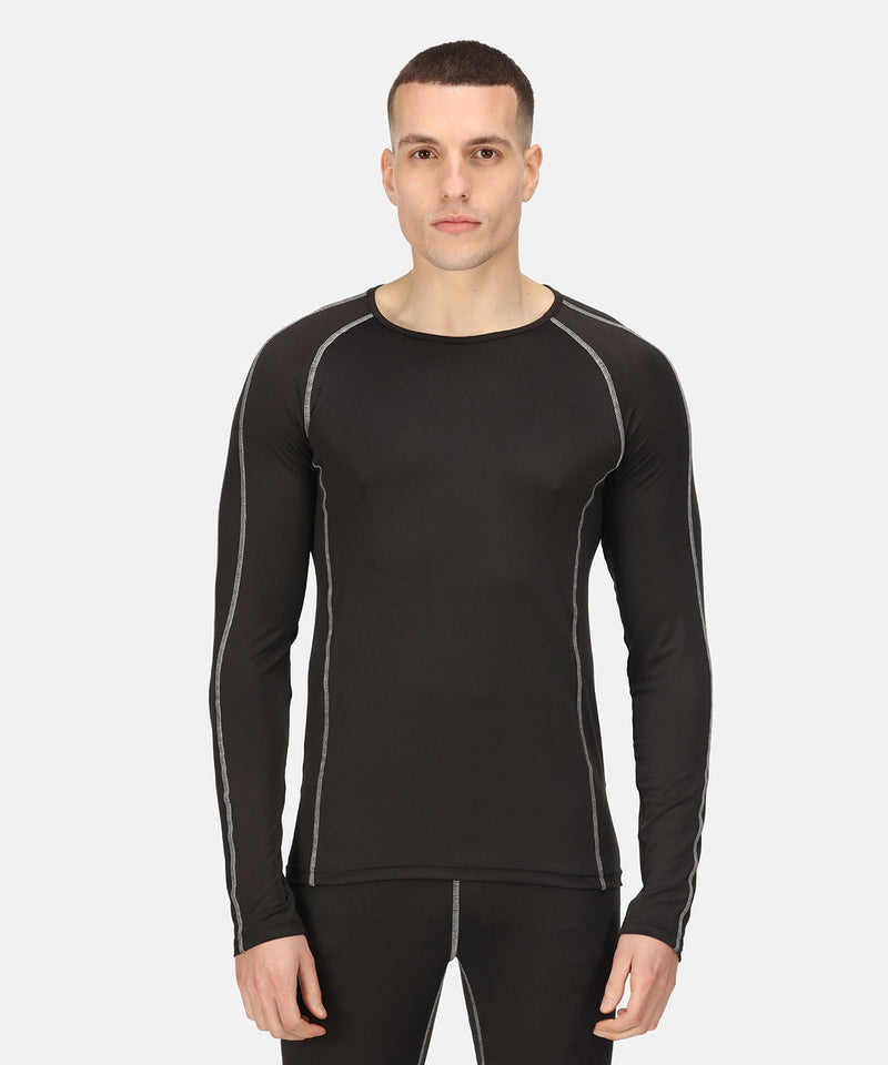 Recycled Black Polyester Long Sleeve Unisex Base Layer Work T-Shirt Sizes S to 3XL - Sustainable Workwear Range
