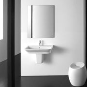 The Gap Basin with Semi Pedestal 1 Tap Hole - 550 x 470 x 140mm - Bathrooms