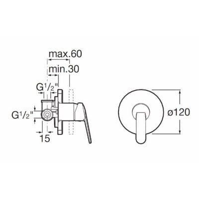 Victoria V2 Chrome Built-In Bath Or Shower Mixer - Bathrooms