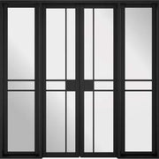 Greenwich Black Primed 16 Glazed Clear Light Panels Interior Room Divider - Doors