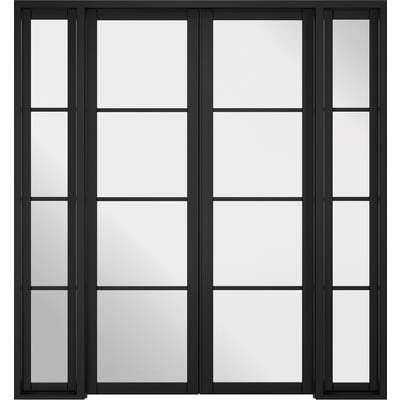 Soho Black Primed 16 Glazed Clear Light Panels Interior Room Divider - 2031mm x 1904mm - Doors