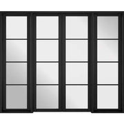 Soho Black Primed 16 Glazed Clear Light Panels Interior Room Divider - 2031mm x 2478mm - Doors