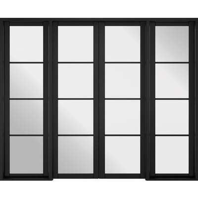 Soho Black Primed 16 Glazed Clear Light Panels Interior Room Divider - 2031mm x 2478mm - Doors