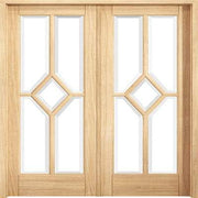 Reims Oak Pre-Finished 10 Glazed Clear Light Panels Interior Room Divider - 2031mm x 1246mm - Doors