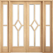 Reims Oak Pre-Finished 14 Glazed Clear Light Panels Interior Room Divider - 2031mm x 1904mm - Doors