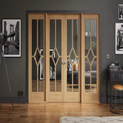 Reims Oak Pre-Finished 20 Glazed Clear Light Panels Interior Room Divider - 2031mm x 2478mm - Doors