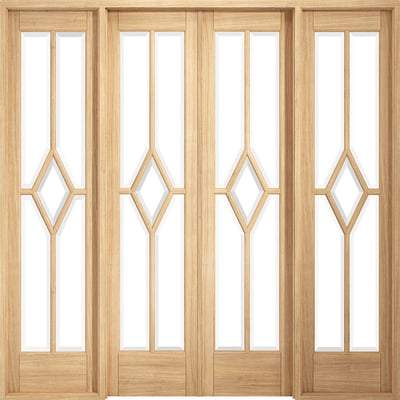 Reims Oak Pre-Finished 20 Glazed Clear Light Panels Interior Room Divider - 2031mm x 2478mm - Doors