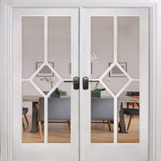 Reims White Primed 10 Glazed Clear Bevelled Light Panels Interior Room Divider - 2031mm - 1246mm - Doors