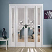 Reims White Primed 14 Glazed Clear Bevelled Light Panels Interior Room Divider - 2031mm - 1904mm - Doors